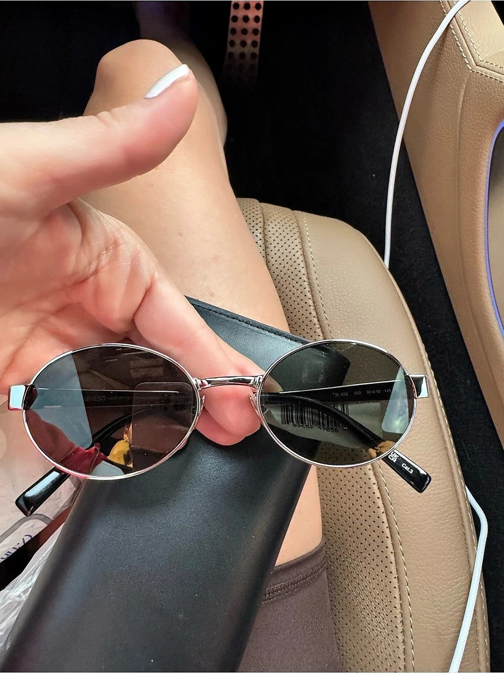 Saint Laurent SL 692 002 Sunglasses 002 Silver & Black Sunglasses